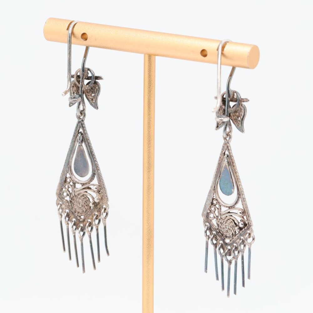 Vintage Sterling Silver Dangle Chandelier Earrings